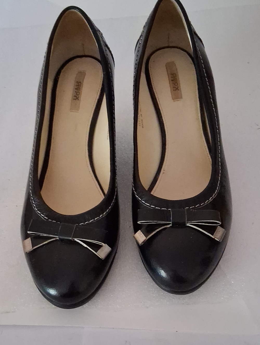 Geox Black Bow-Trim Ballet Flats
